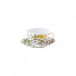 Tea cup and saucer white background 6.76 oz with round gift box (20 cl)