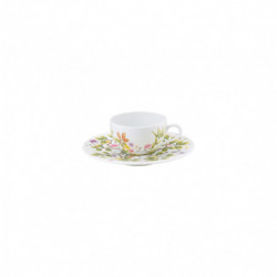 Moka cup and saucer white background 3.04 oz with round gift box (09 cl)