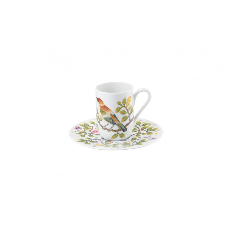 Expresso cup and saucer white background 4.06 oz with round gift box (12 cl)