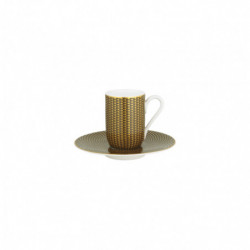 Expresso cup and saucer 4.06 oz motive n°1 with round gift box (12 cl)