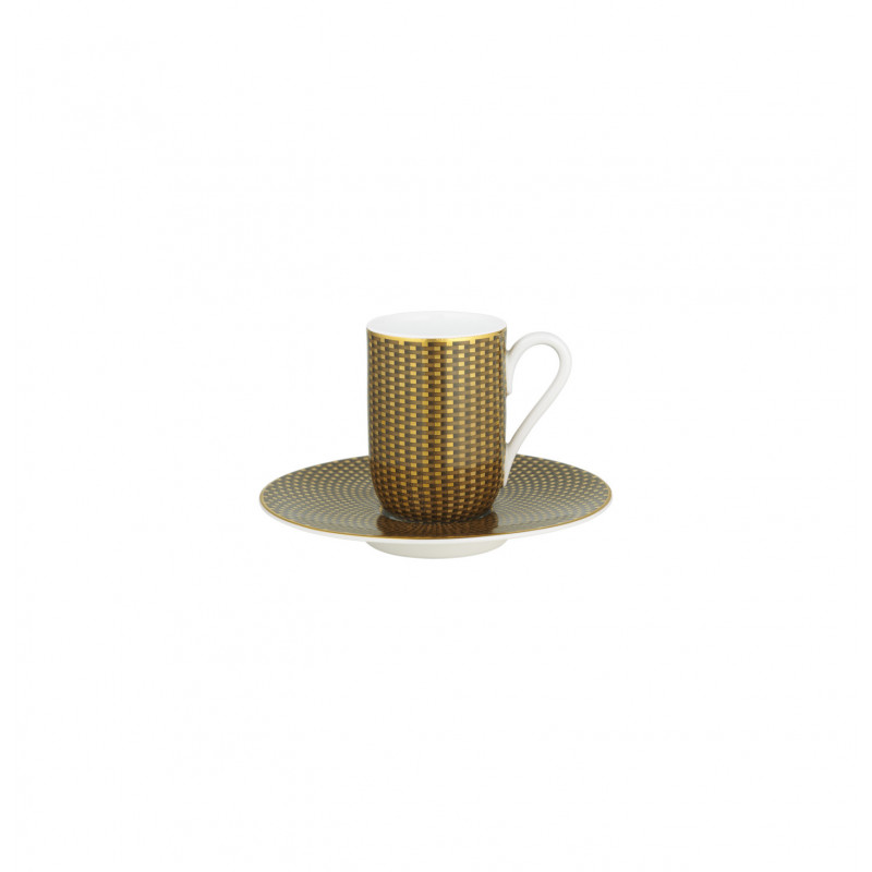Expresso cup and saucer 4.06 oz motive n°1 with round gift box (12 cl)