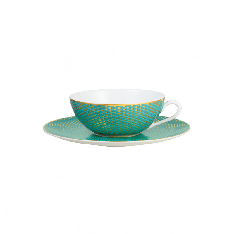 Tea cup extra and saucer 7.44 oz motif n°1 with round gift box (22 cl)