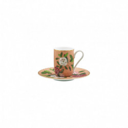 Expresso cup and saucer 4.06 oz Rhododendron with round gift box (12 cl)
