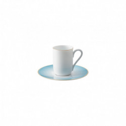Expresso cup Monceau gold and saucer Aura azure 4.06 oz with round gift box (12 