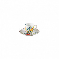 Coffee cup and saucer 4.4 oz with round gift box (13 cl)