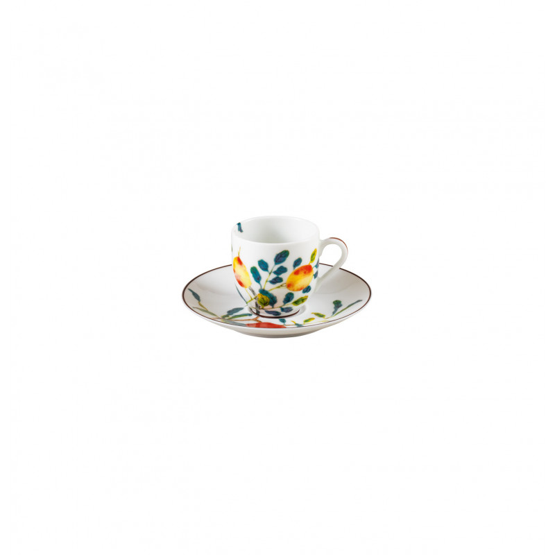Coffee cup and saucer 4.4 oz with round gift box (13 cl)