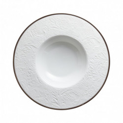 Deep plate with engraved rim 10.63 in (27 cm)