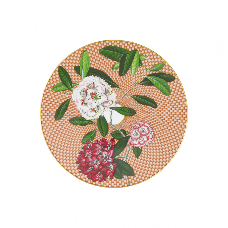 Assiette plate coupe 22 cm Rhododendron en coffret