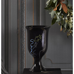 Footed vase 13.78 in Orphée et Eurydice (35 cm)