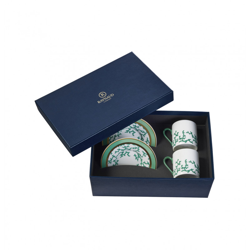 Gift box for 2 coffee cups and saucers 4.4 oz (13 cl)