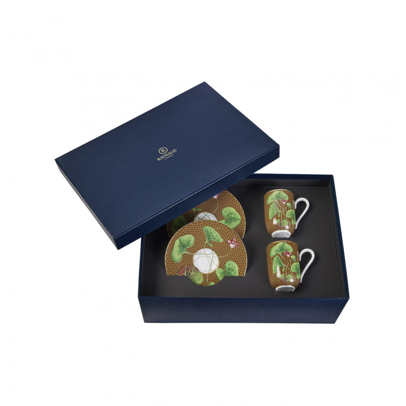 Gift box for 2 expresso cups and saucers 4.06 oz Asarum (12 cl)