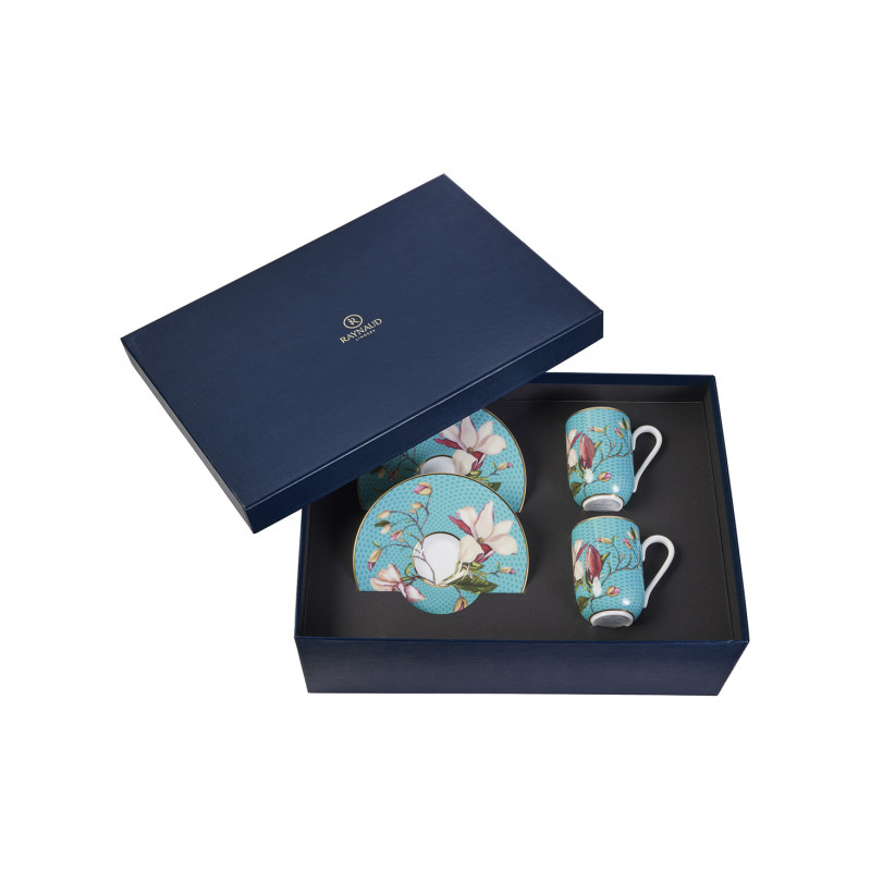 Gift box for 2 expresso cups and saucers 4.06 oz Magnolia (12 cl)