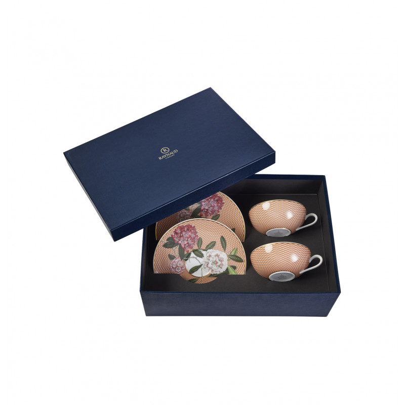 Gift box for 2 tea cups and saucers extra 7.44 oz Rhododendron  (22 cl)